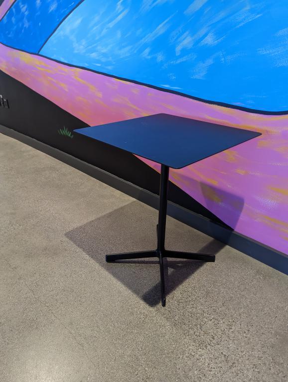 2x2x29 Square Black Metal Base Table