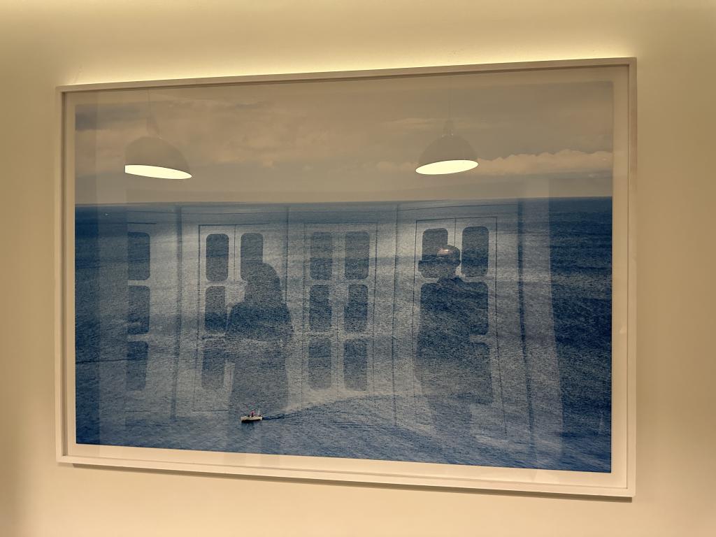 Ocean with Solo Boat Framed Art