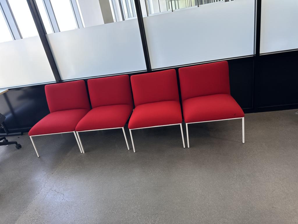 We Work Red Soft Seat Chair With Steel Base