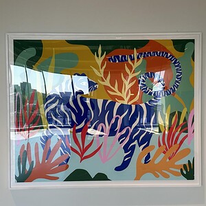 Vibrant Crouching Tiger Pop Art Wall Decor.