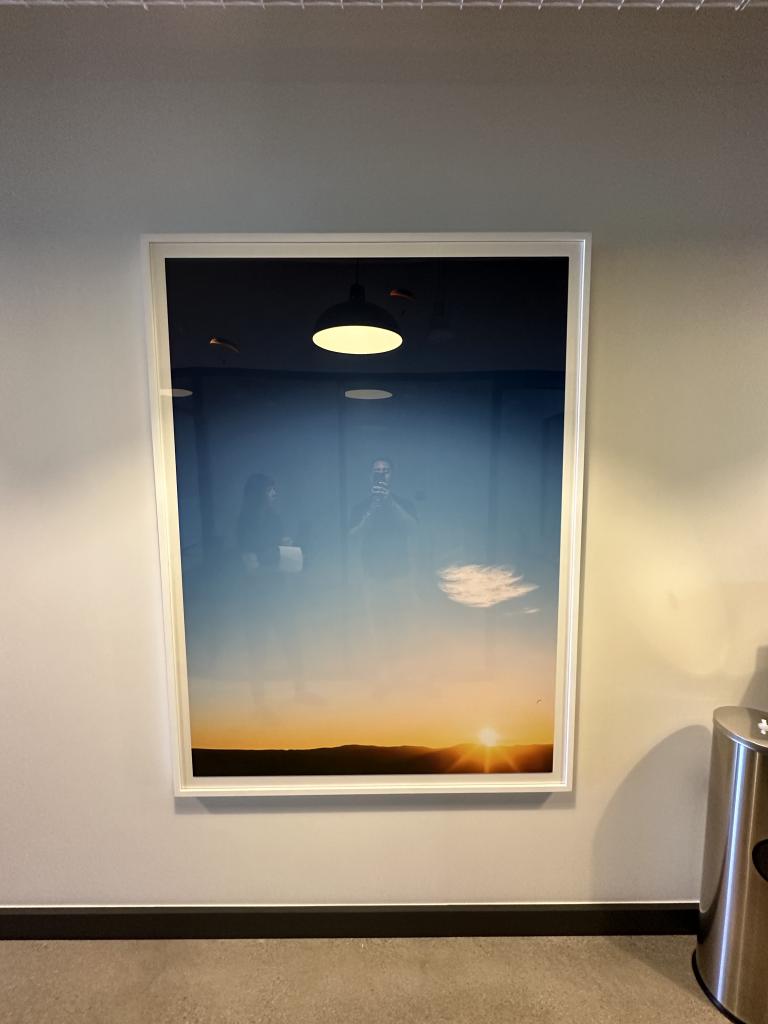 Sunrise over Mountain top framed art