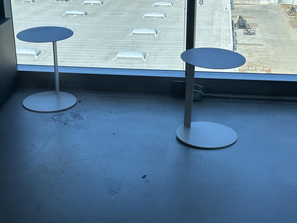 Oval C Shaped Table End Table, White