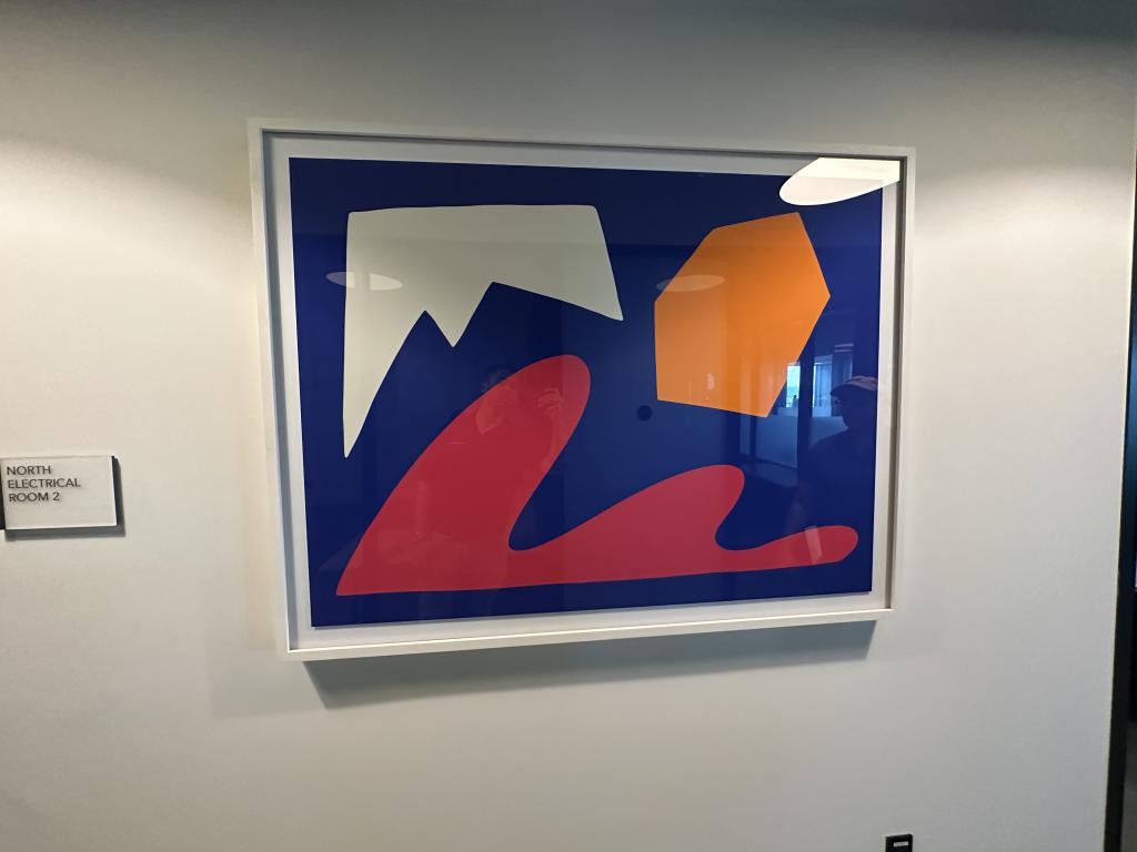 Abstract Blue Orange White Crown Pop Art