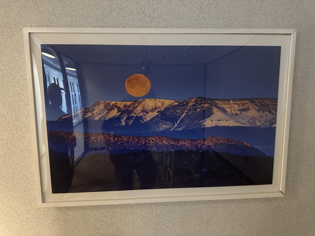 Mountain and Orange Moon Art