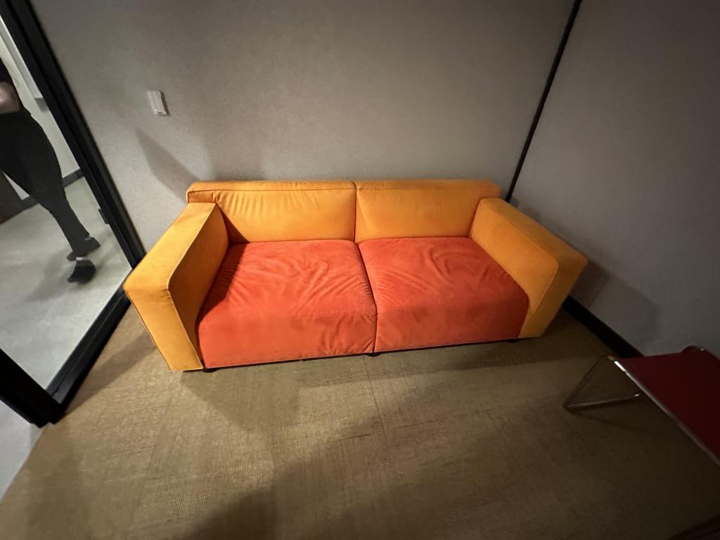 Orange Suede Couch
