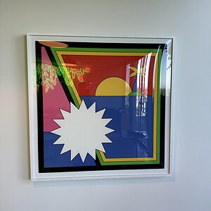 Colorful Island Star Pop Art with bold geometric shapes and bright hues.