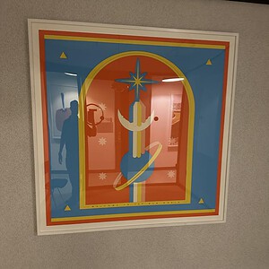 Pop Saturn Art with cosmic and celestial motifs.