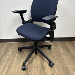 Navy Blue Steelcase Leap V2 ergonomic office chair with adjustable arms and lumbar support. Perfect.