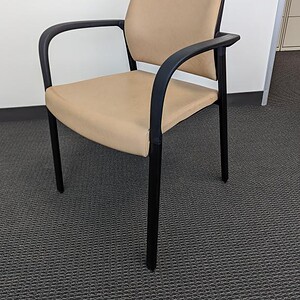 AllSteel Camel Leather Guest Chair for Office and Conference Rooms.
