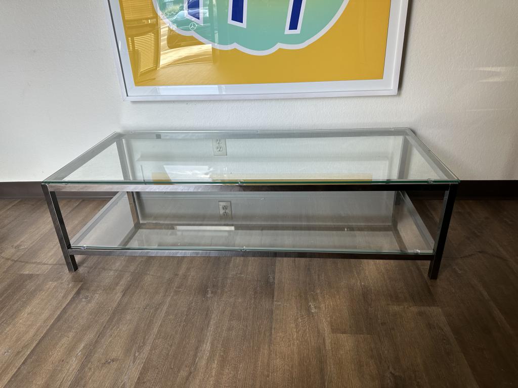 Warner Brothers Glass Occasional Table 54x23