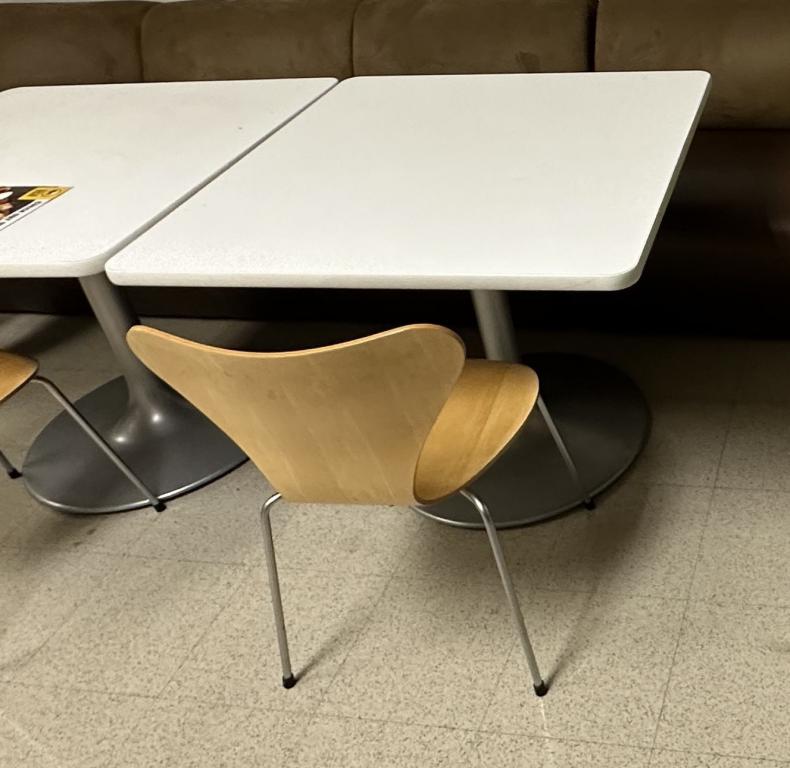 Steelcase 3x3 white square steel base table