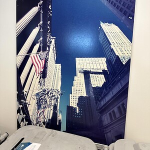 Cityscape wall art featuring iconic skyscrapers of New York, perfect for modern home decor.