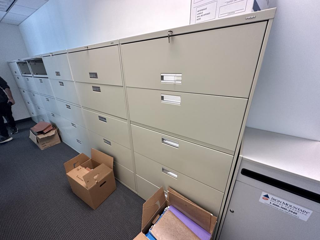 Hon 36 inch wide 5 drawer lateral files