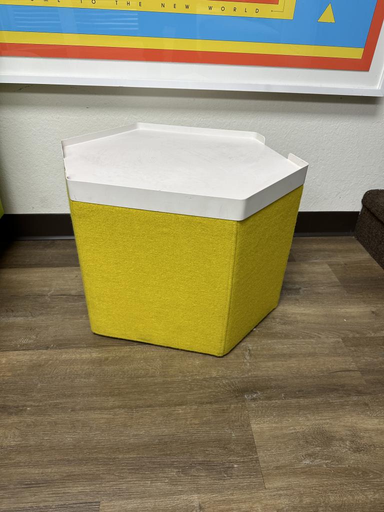 Steelcase campfire hexagon metal yellow table