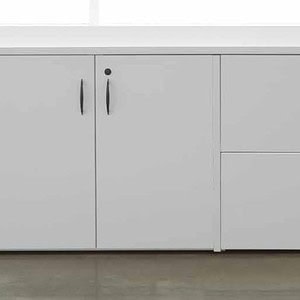 White Credenza with Storage - Combo Credenza 71x23 in Napa Lat finish.