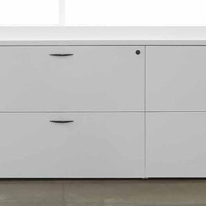 Credenza lateral 71x23 in Napa White, modern storage solution for offices or living spaces.