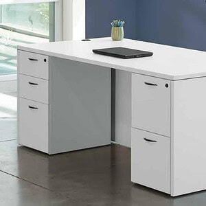 Napa White 72x36 executive double pedestal desk for professional office spaces. Modern, durable, and.