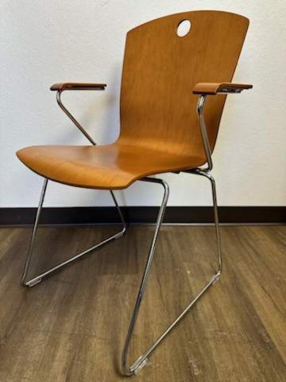 Mid Century Modern Brown Wooden Chair