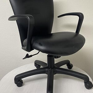 Office chair with stylish designer arms, ideal for high mark vinyl seats and professional workspaces.