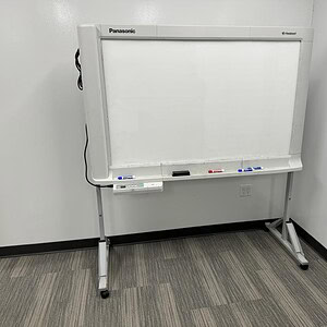 Panasonic Panaboard electric whiteboard, 6ft tall, ideal for presentations and meetings.