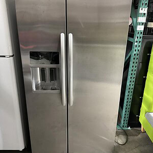 Stainless steel KitchenAid fridge with water dispenser, model KSC23C8EYY02. Perfect for modern kitch.