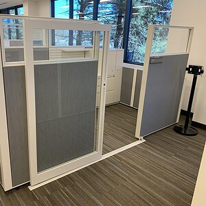 Sliding Door Haworth Compose Grey 8x10x65 for office privacy and modern design.