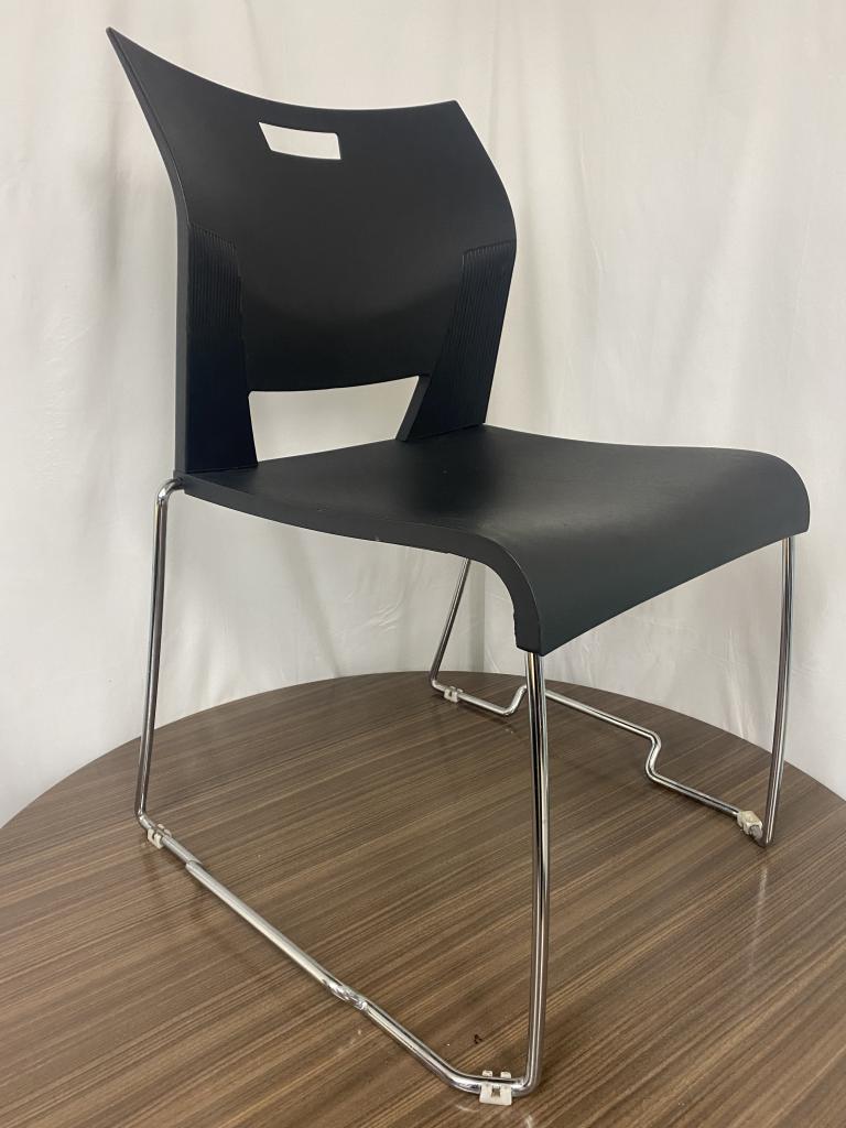 Sit On It Rowdy black stack chair steel base