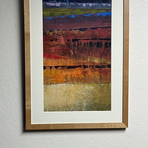 Sunset Cave Abstract 36x24 inches - vibrant landscape painting by Cube World USA.