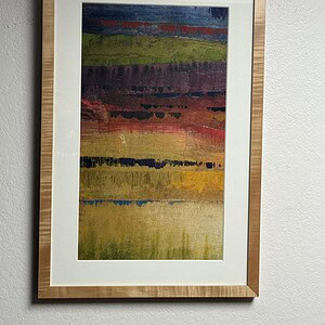 Sunset Cave Abstract 36x24 inches - vibrant landscape painting with bold colors and textured layers.