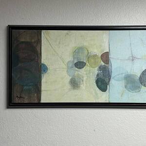Modern neutral abstract canvas art with soft tones and geometric shapes for contemporary decor.