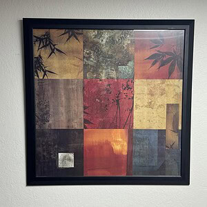 Falling Leaves Neutral 9 square wall art for home decor, 40x40 inches, featuring autumn-inspired lea.