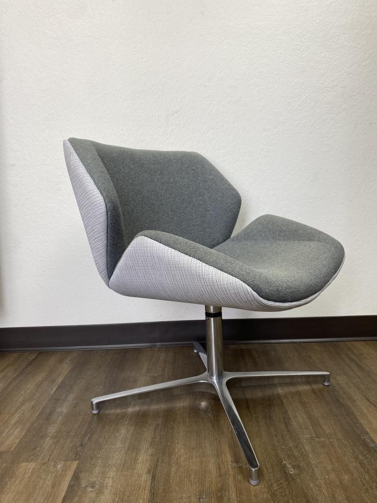 OFS Grey & chrome X base Lounge chair