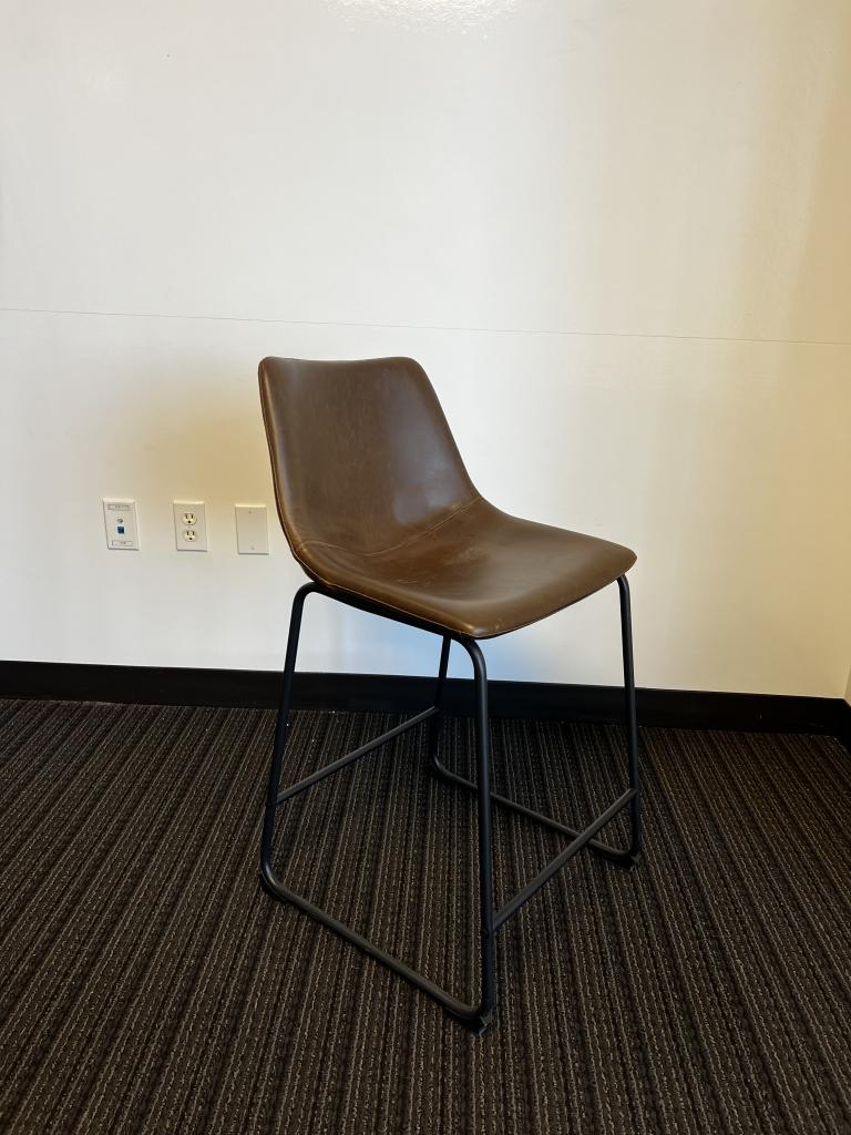 Noble House Home - Brown Leather (PU) Stool