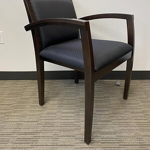 Black Mocha Fabric & Wood guest chair for office or reception areas.