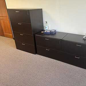 Black Cherry Storage Credenza for Office Organization and Storage.