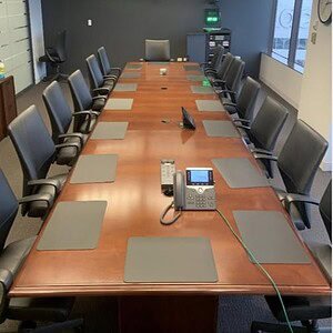 Veneer Mahogany conference table for executive meetings and corporate boardrooms. Elegant, durable,.