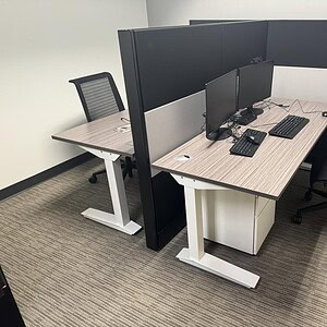 Office workspace with Ethospace 6x30x54inT divider panels.
