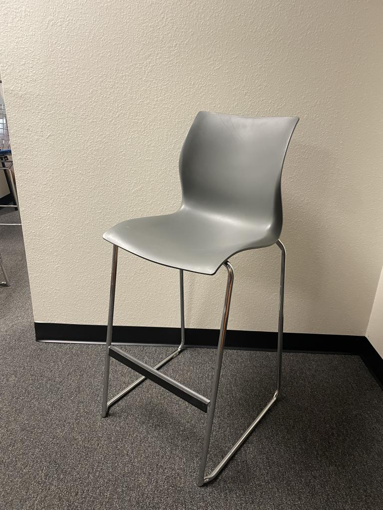 Teknion Grey Barstool with Steel Base
