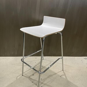 Boss White Bar Stool with Chrome Base for modern commercial and residential spaces.