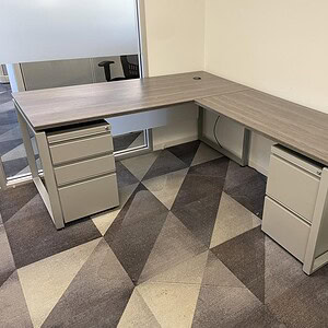 Shape driftwood office desk for professional workspace setups.