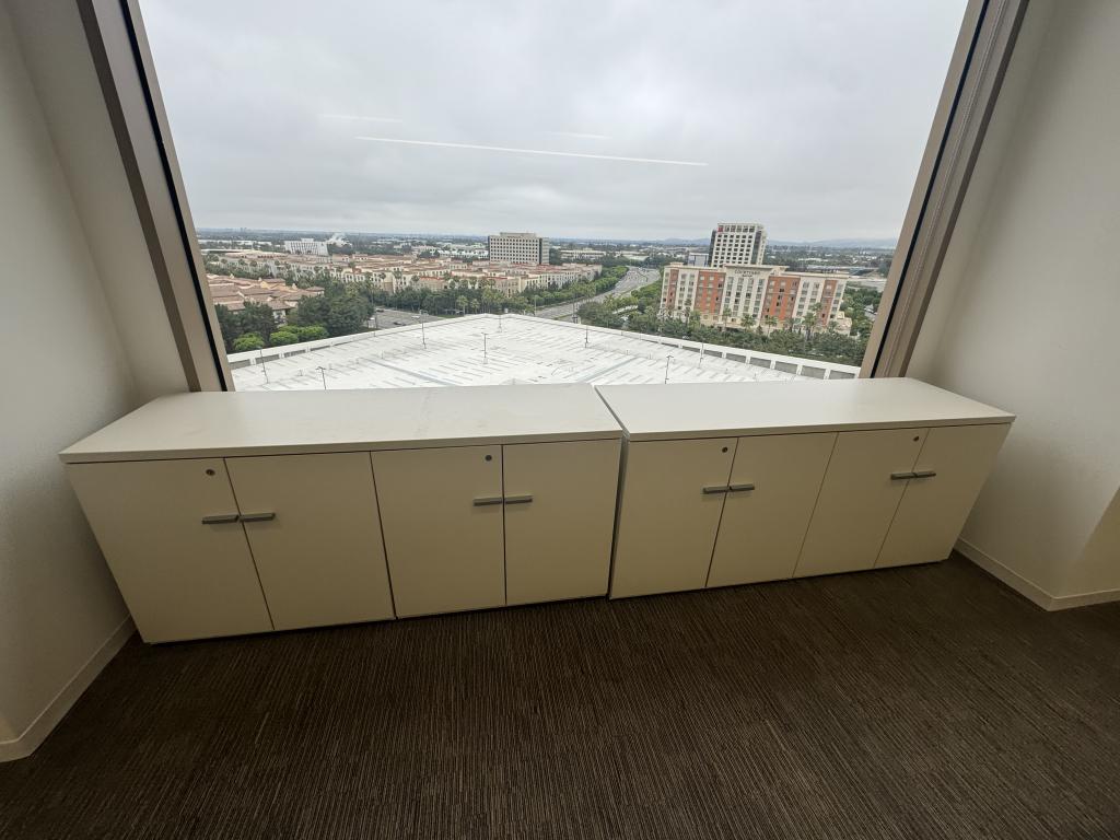 OSP 6ft white credenza storage cabinet