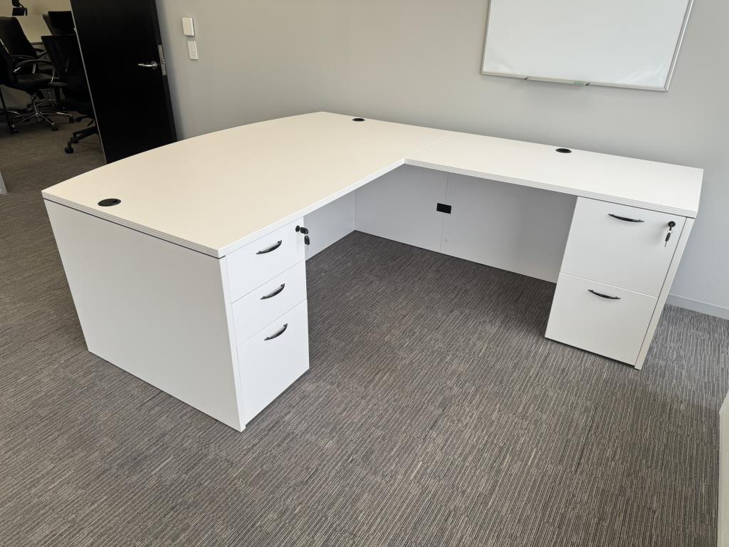 OSP 6x7 white desk with bbf