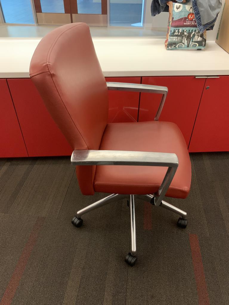 Sit On It Influence Red and chrome chairs