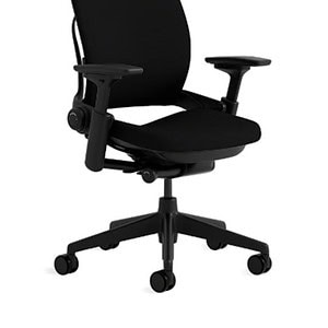 Ergonomic Steelcase Leap V2 black office chair for comfort and support.