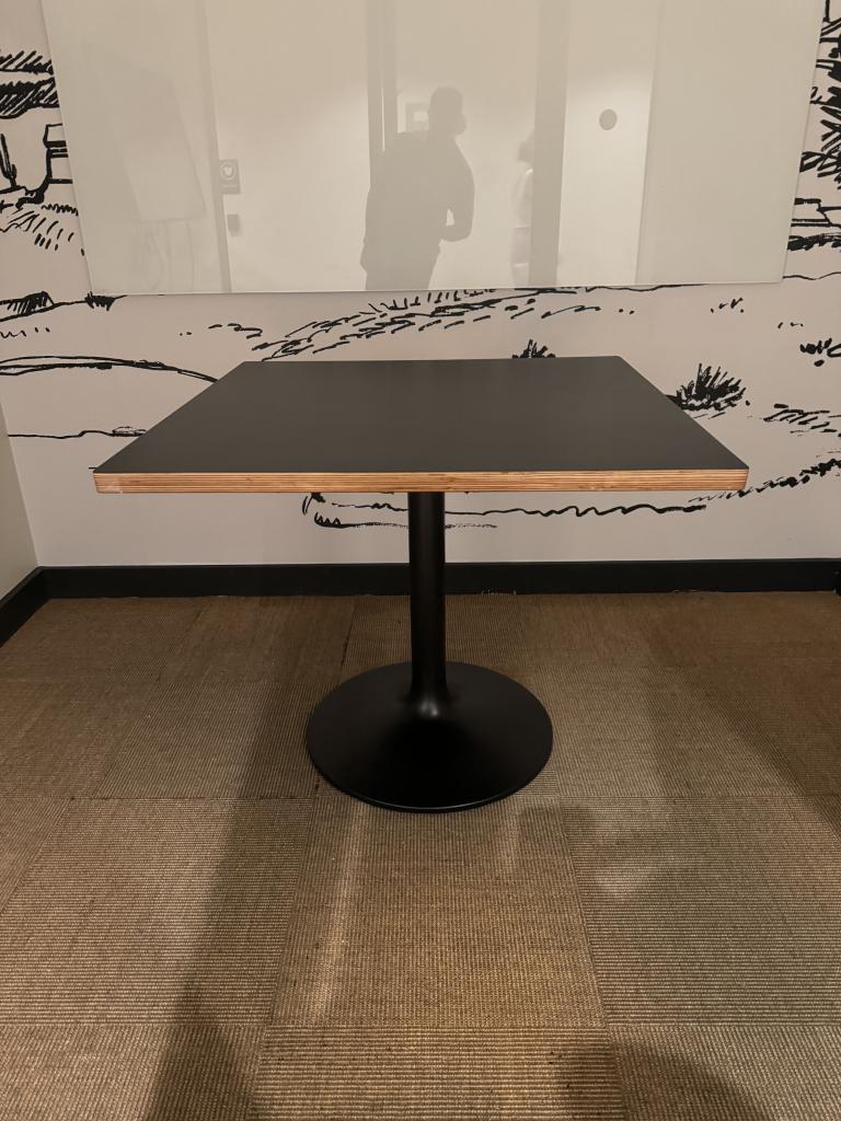 Poppin 36in black square table & black base