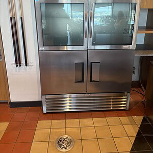 Commercial True Refrigeration TS-49-2-G-2 food storage unit with dual glass doors.