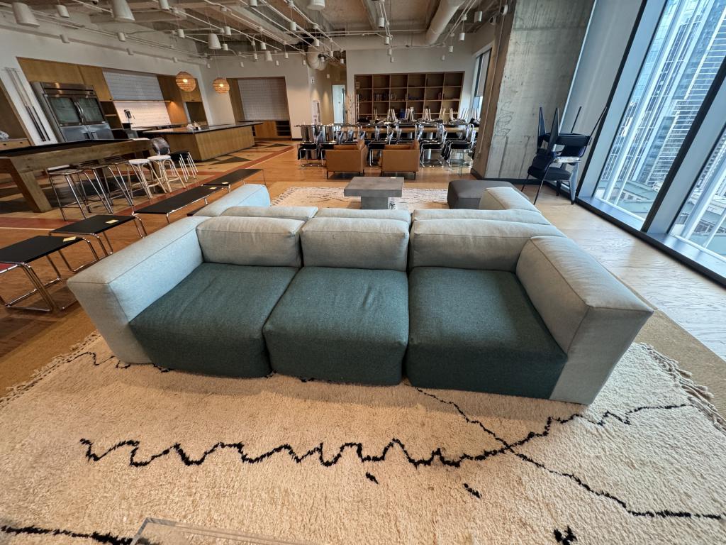 We Work three piece Charcoal & Grey sofa