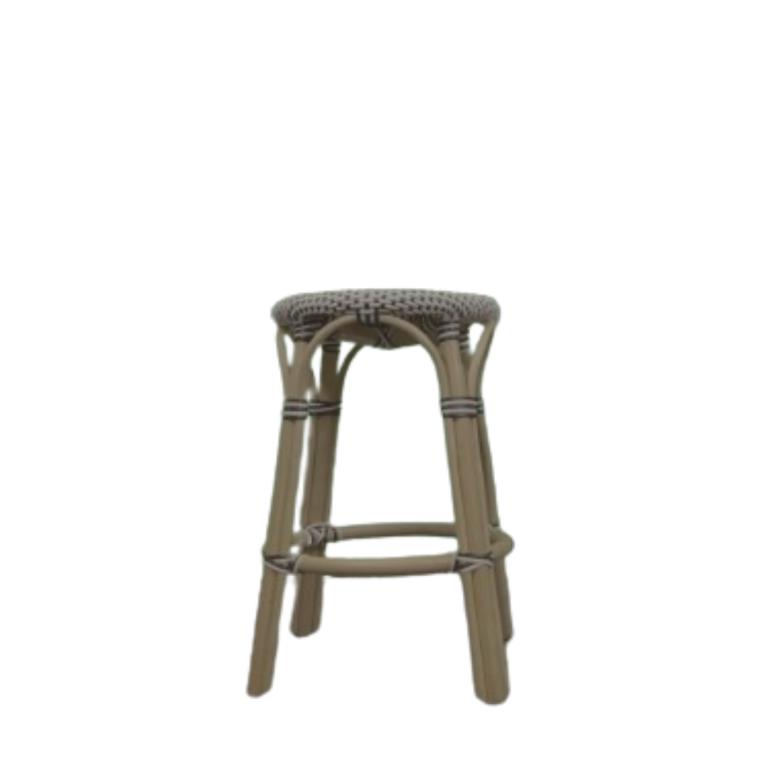 White Wicker Style Stools