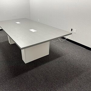 Modern Steelcase Payback Cosmic 8ft conference table in a professional office setting.