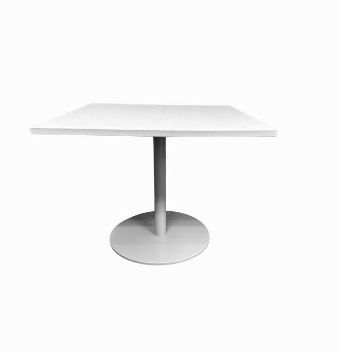 Steelcase 3x3 white top silver base Table